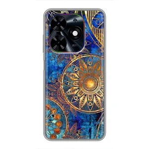 Чехлы со смыслом для Tecno Spark Go 2024 (BG6) (Золотые узоры)