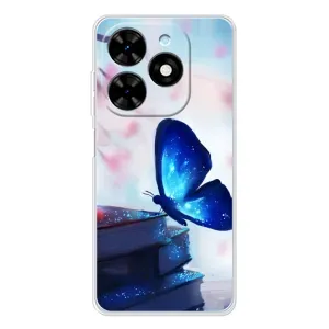 Силиконовый бампер с картинкой животных для Tecno Spark Go 2025 (Бабочка синяя)