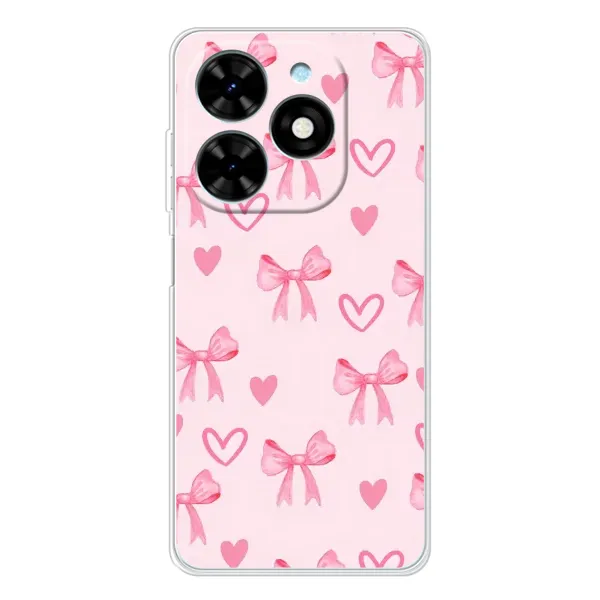 Чехол с рисунком «Бантики и сердечки» для TECNO Spark Go 2025 Чехол с рисунком «Бантики и сердечки» для TECNO Spark Go 2025
