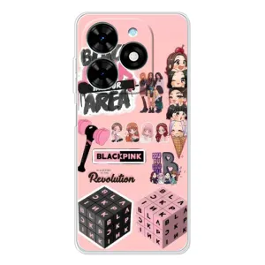 Чехлы с картинкой для Tecno Spark Go 2025 (BLACK PINK коллаж)