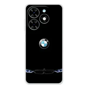 Силіконовий бампер з картинкою машини на Tecno Spark Go 2025 (Чорний BMW)
