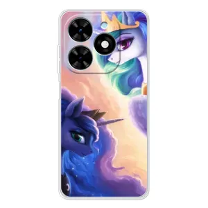 Чехол Unicorn на Tecno Spark Go 2025 (Единорожки на тучках)