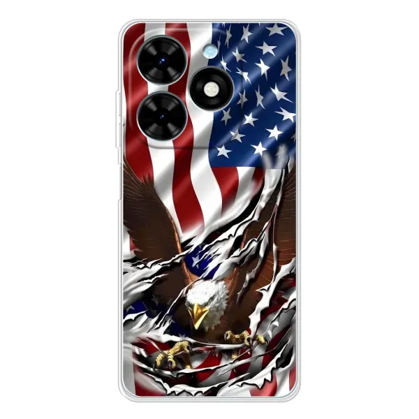 Чехол с рисунком «Флаг USA» для TECNO Spark Go 2025 Чехол с рисунком «Флаг USA» для TECNO Spark Go 2025
