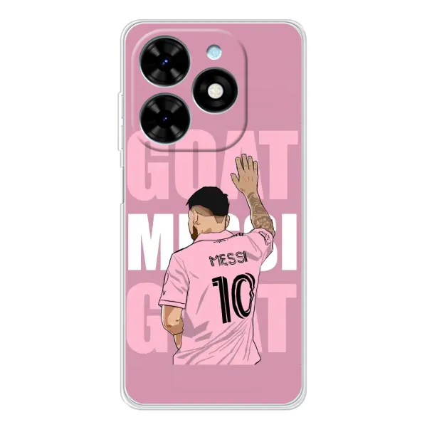 Чехол с рисунком «GOAT MESSI» для TECNO Spark Go 2025 Чехол с рисунком «GOAT MESSI» для TECNO Spark Go 2025