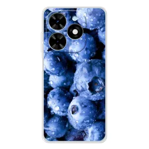 Чехол с изображением вкусной еды для Tecno Spark Go 2025 (Голубика)