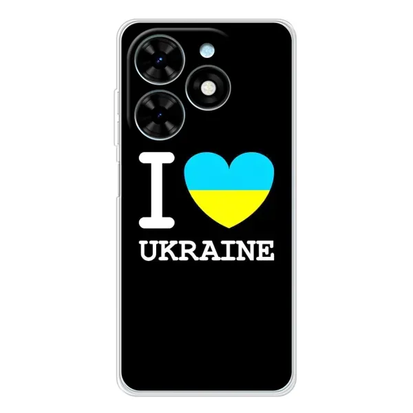 Чехол с рисунком «I Love Ukraine» для TECNO Spark Go 2025 Чехол с рисунком «I Love Ukraine» для TECNO Spark Go 2025