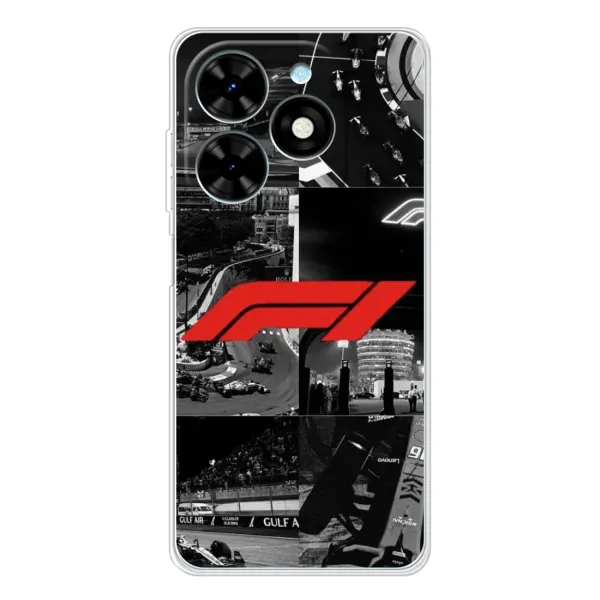 Чехол с рисунком «Коллаж Формула 1» для TECNO Spark Go 2025 Чехол с рисунком «Коллаж Формула 1» для TECNO Spark Go 2025