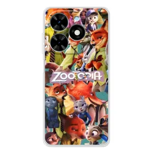Силиконовый чехол с принтом Зоотрополіс для Tecno Spark Go 2025 (Коллаж героев)