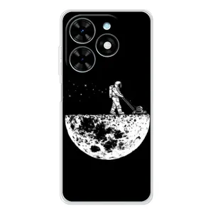 Силіконовый Чохол з принтом "Космонавти" на Tecno Spark Go 2025 (Космонавт)