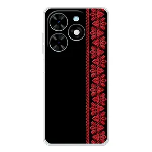 Силиконовый Чехол на Tecno Spark Go 2025 (Красная Вышиванка)