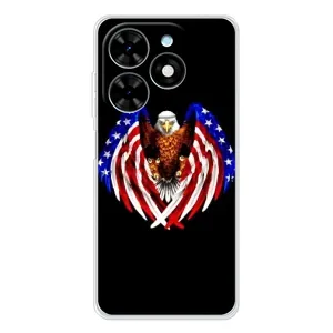 Чехол Флаг USA для Tecno Spark Go 2025 (Крылья США)