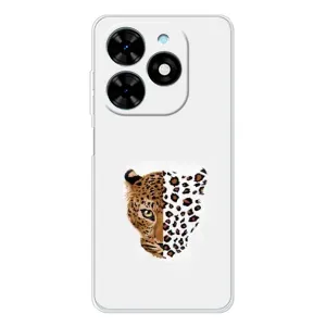 Чехол с леопардовым принтом на Tecno Spark Go 2025 (Леопард на белом)