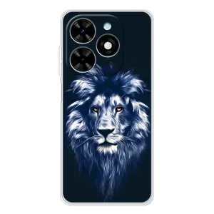 Чехол с картинкой на Tecno Spark Go 2025 (Лев - синий)