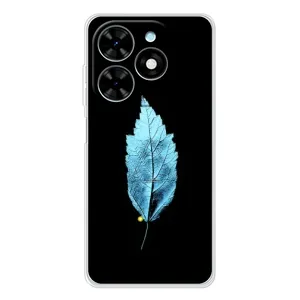 Чохол з картинками на чорному фоні для Tecno Spark Go 2025 (Листя)