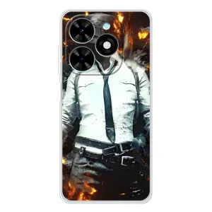 Силиконовый чехол с картинкой "Герой Pubg" на Tecno Spark Go 2025 (Man Пубг)