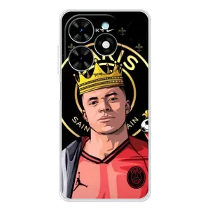Чехол (TPU) с Футболистом на Tecno Spark Go 2025 (Mbappe King)