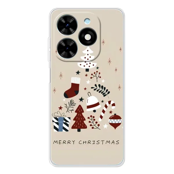 Чехол с рисунком «Merry Christmas» для TECNO Spark Go 2025 Чехол с рисунком «Merry Christmas» для TECNO Spark Go 2025