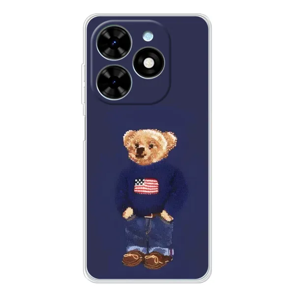 Чехол с рисунком «Мишка USA» для TECNO Spark Go 2025
