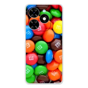 Чехол с изображением вкусной еды для Tecno Spark Go 2025 (Разноцветные M&M'S)