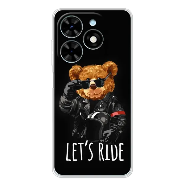 Чехол с рисунком «Модный Мишка» для TECNO Spark Go 2025