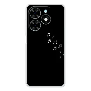 Чохол з картинками на чорному фоні для Tecno Spark Go 2025 (Ноти)
