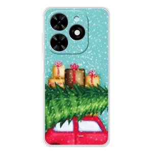 Чехол Новогодняя Елка на Tecno Spark Go 2025 (Новогодние подарки)