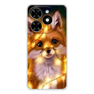 Чехол с Лисичкой для Tecno Spark Go 2025 (Новогодний лисенок)