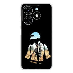 Силиконовый чехол с картинкой "Герой Pubg" на Tecno Spark Go 2025 (Пубг мен)