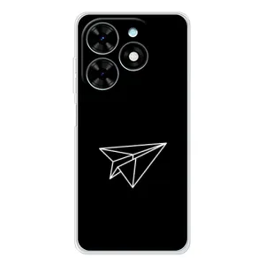 Чохол з картинками на чорному фоні для Tecno Spark Go 2025 (Літак)
