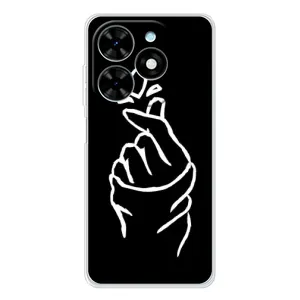 Чехлы (Знак сердечка) на Tecno Spark Go 2025 (Сердце на черном)