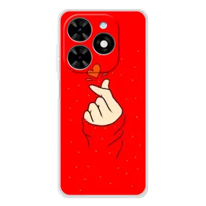 Чехлы (Знак сердечка) на Tecno Spark Go 2025 (Сердце на красном)