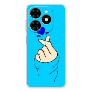 Чехлы (Знак сердечка) на Tecno Spark Go 2025 (Сердце на синем)