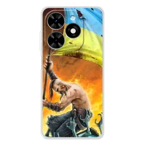 Чехол с картинкой (Патриотический КОЗАК) на Tecno Spark Go 2025 (Сильный Козак)