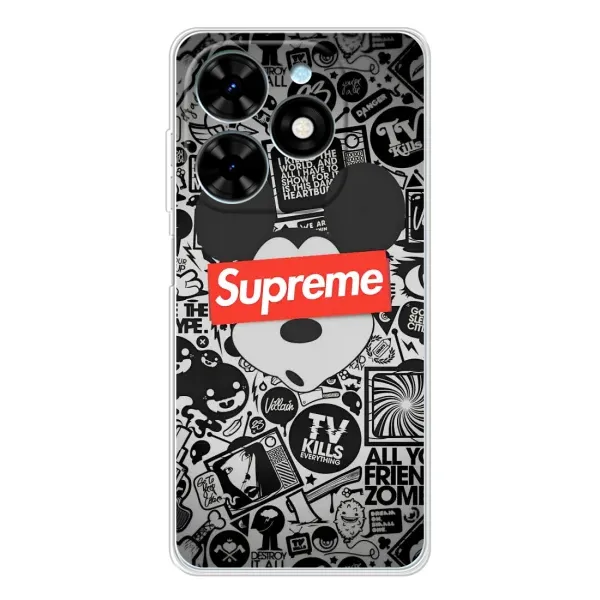 Чехол с рисунком «Supreme Маус» для TECNO Spark Go 2025 Чехол с рисунком «Supreme Маус» для TECNO Spark Go 2025