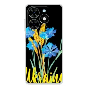 Чехол на Tecno Spark Go 2025 Украинский дизайн (Ukraine в цветочках)