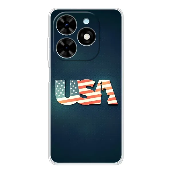 Чехол с рисунком «USA» для TECNO Spark Go 2025 Чехол с рисунком «USA» для TECNO Spark Go 2025