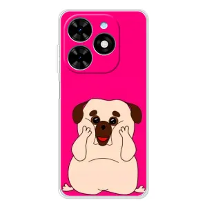 Чехол (ТПУ) Милые собачки для Tecno Spark Go 2025 (Веселый Мопсик)