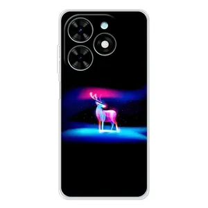 Силиконовый бампер с картинкой животных для Tecno Spark Go 2025 (Яркий олень)