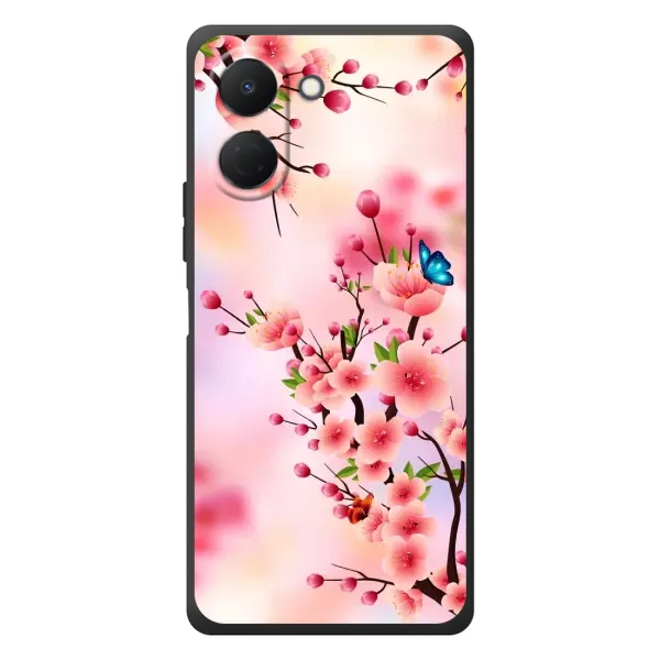 Чехол с рисунком «Бабочки на сакуре» для TECNO Spark Go 3