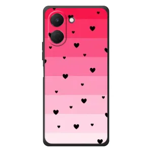 Чехлы с тематикой "Маленькие Сердечки" на TECNO Spark Go 3 (Чорные сердечки)