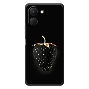 Чехол с изображением вкусной еды для TECNO Spark Go 3 (Чёрная клубника)