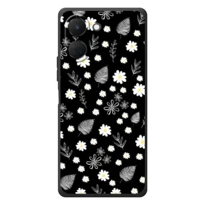 Чехлы с тематикой "ЦВЕТЫ" на TECNO Spark Go 3 (цветение на чорном)