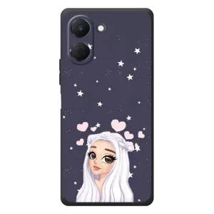 Чехол Стильные девушки на TECNO Spark Go 3 (Девушка и сердечки)