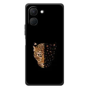 Чехол с леопардовым принтом на TECNO Spark Go 3 (Леопард на черном)