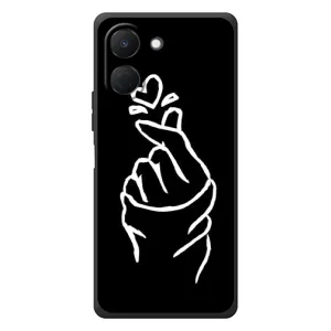 Чехлы (Знак сердечка) на TECNO Spark Go 3 (Сердце на черном)