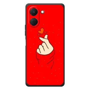 Чехлы (Знак сердечка) на TECNO Spark Go 3 (Сердце на красном)