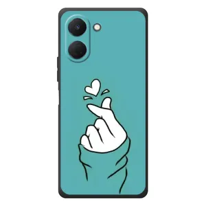 Чехлы (Знак сердечка) на TECNO Spark Go 3 (Сердечко на бирюзовом)