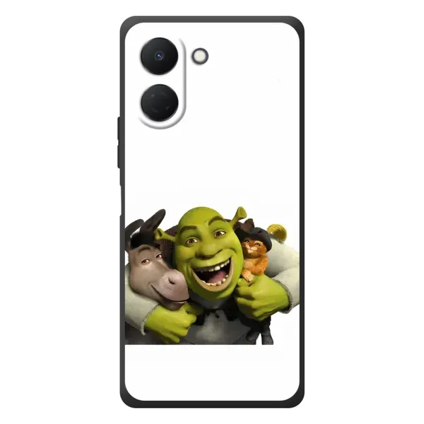 Чехол с рисунком «Шрек осел и кот» для TECNO Spark Go 3