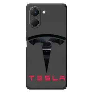 Силиконовый бампер с картинкой машины на TECNO Spark Go 3 (Logo TESLA)