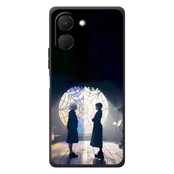 Чехол с рисунком «Уэнсдей и Энди» для TECNO Spark Go 3